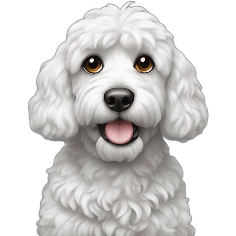 black and white cockapoo emoji