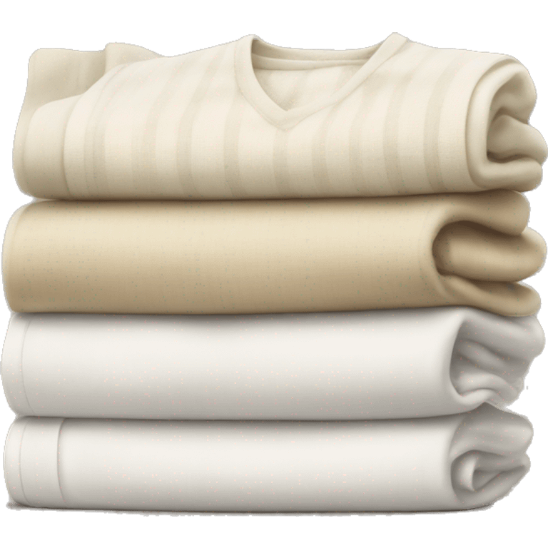 a stack of folded white and beige clothes emoji