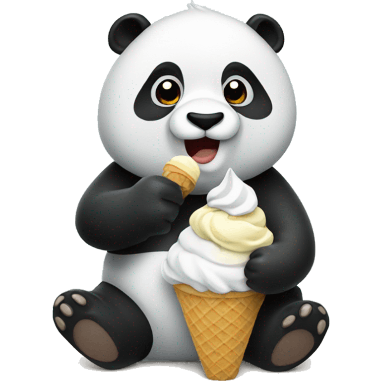 Panda eating ice cream emoji