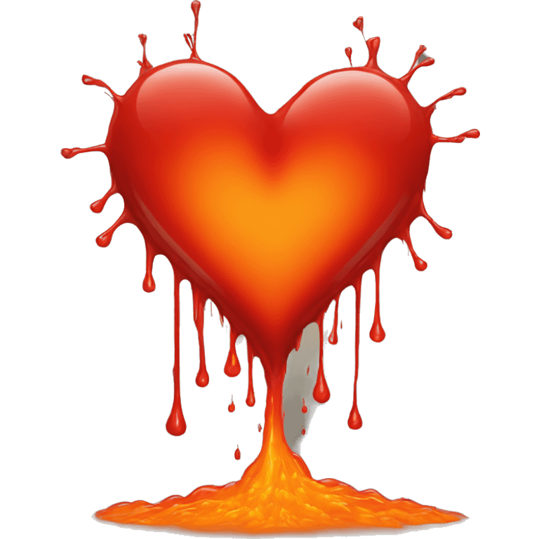 bleeding red heart shape glowing red-orange emoji