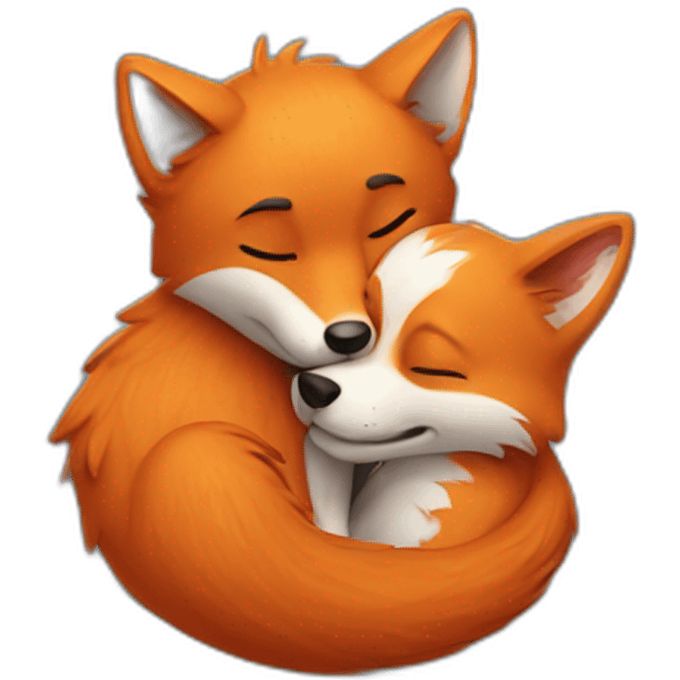 fox hug dog emoji