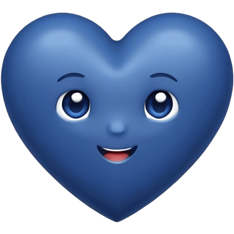 Dark blue heart with the words Hi cutie in the middle  emoji