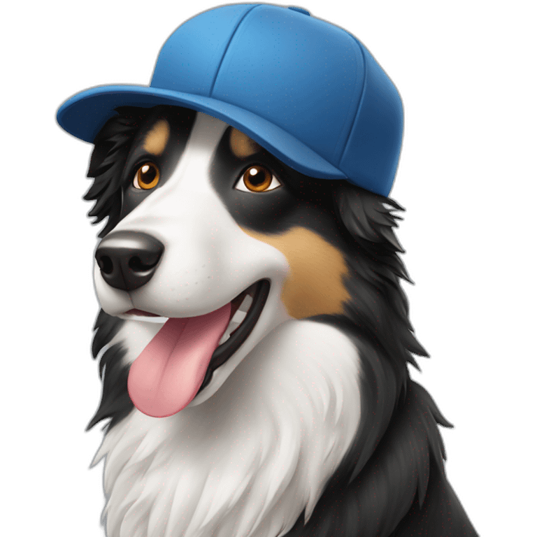 border collie with a cap emoji