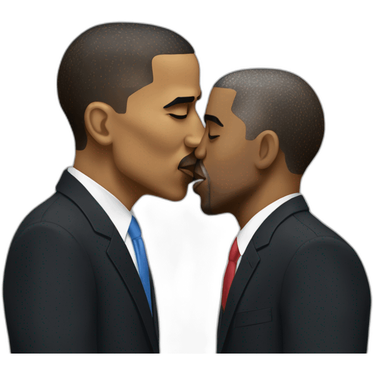 Obama kissing Kanye west emoji