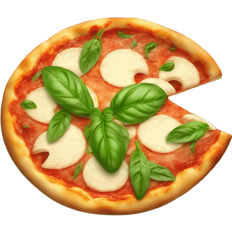 Margarita pizza with basil emoji