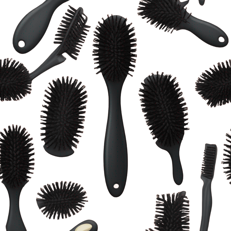 vintage rococo black hair brush emoji