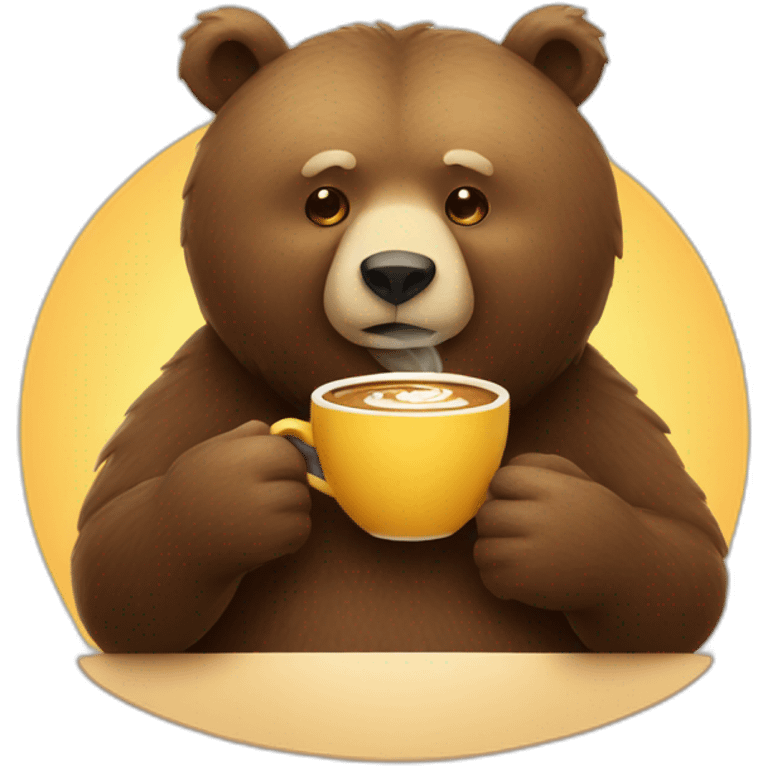 Bear sipping coffee emoji