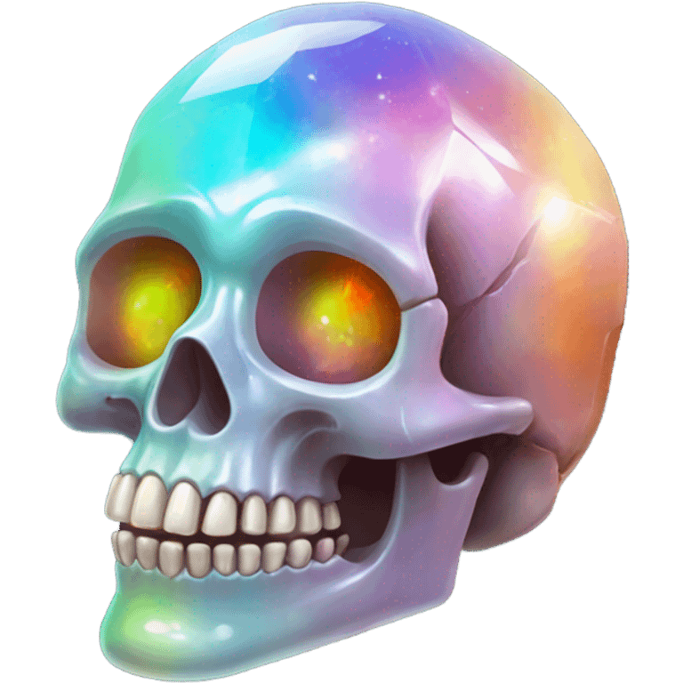 Rainbow Opal gemstone crystal skull emoji