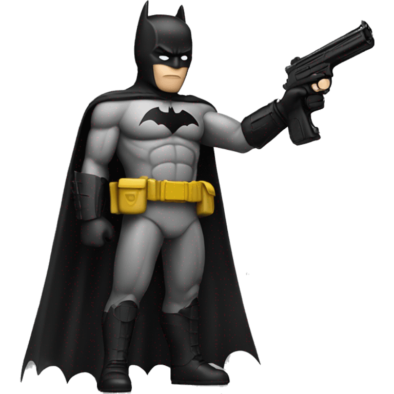 Batman holding a toy gun emoji