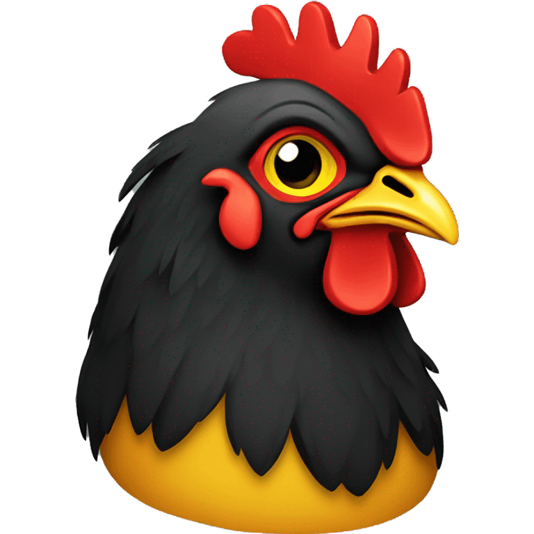 black red yellow chicken logo emoji