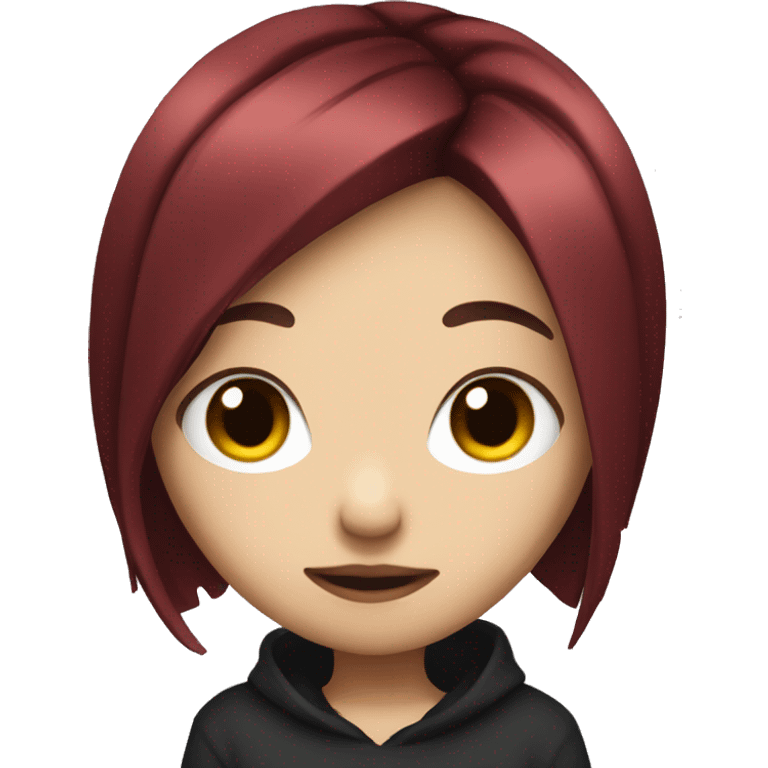 asian emo girl with dark red hair emoji