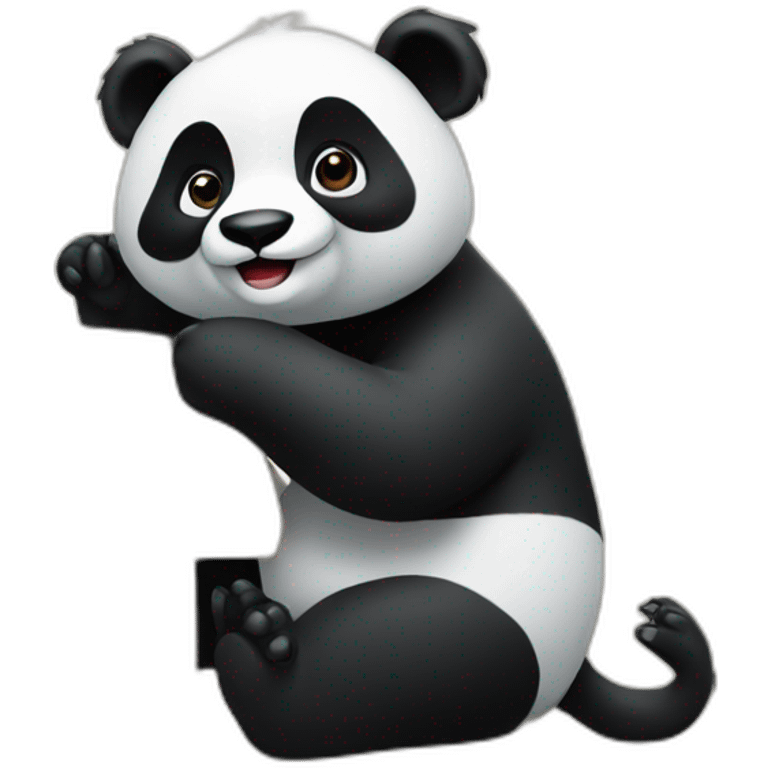 panda works on computer emoji