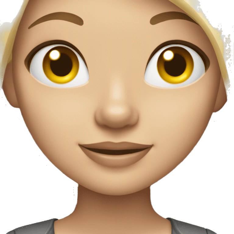 Blonde girl with grey pitbull  emoji