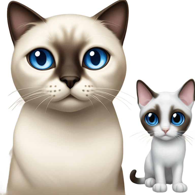 1 Siamese cat and 1 snowshoe cat  emoji