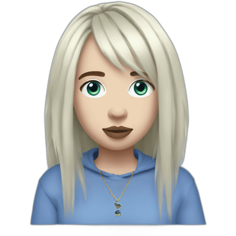 Billie eilish chanteuse 2018 cheveux bleus emoji