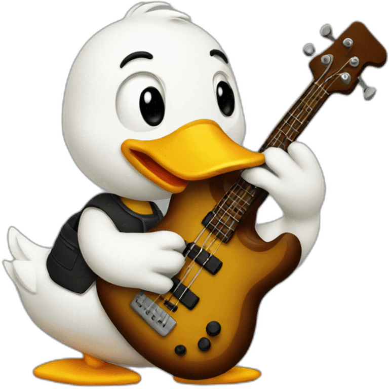 a duck playing bass emoji