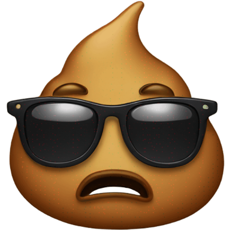 Poo with sunglasses and cry emoji