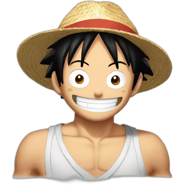 Luffy qui jucule emoji