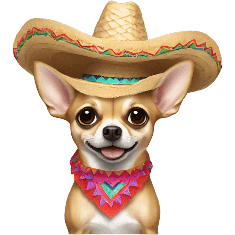 Chihuahua wearing sombrero emoji