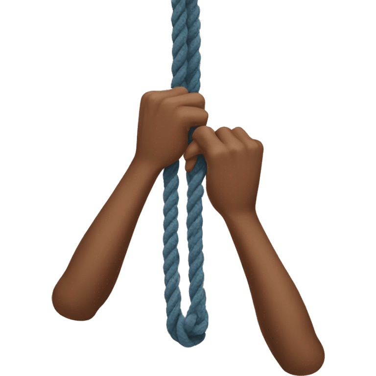 emoji hands pulling a rope tight emoji