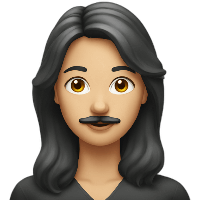 femme à moustache emoji