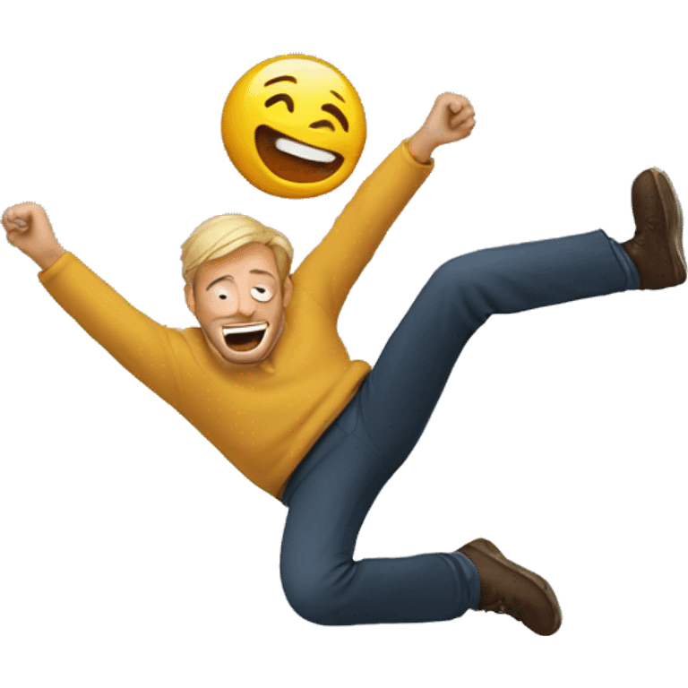 Man falling down happily  emoji