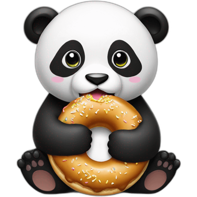 Panda eating a donut  emoji