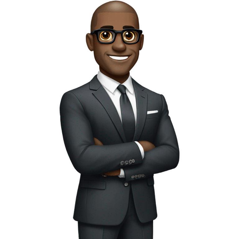 deon sanders with suit and glasses and buzz cut and small eyes  emoji