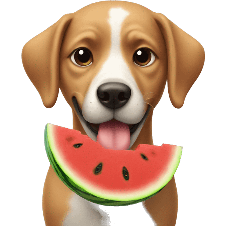 Dog with a watermelon  emoji