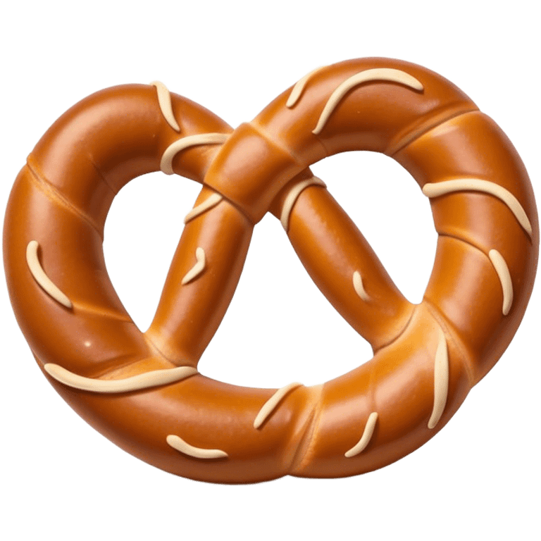 Pretzel Cinematic Realistic Pretzel Snack Emoji, depicted as a single, perfectly twisted pretzel with a glossy, salted crust, rendered with lifelike textures and warm, inviting lighting. emoji