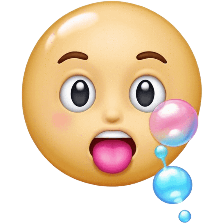 Emoji blowing bubble gum emoji