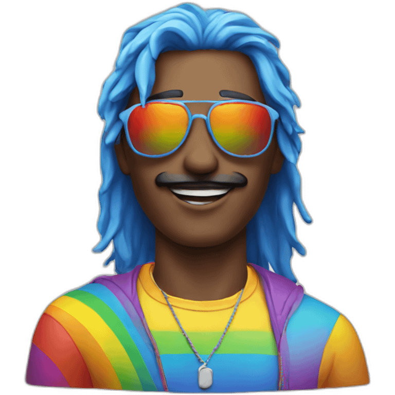 rainbow man wearing sunglasses emoji