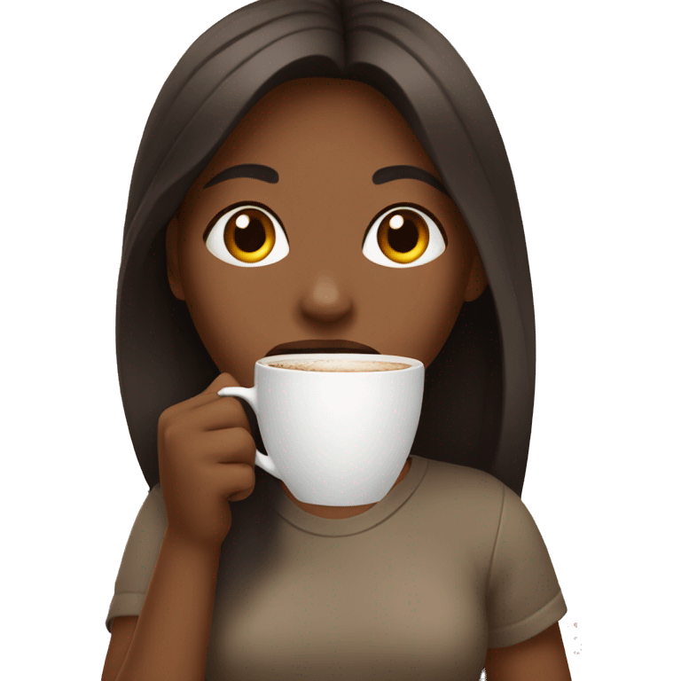 girl drinking coffee emoji