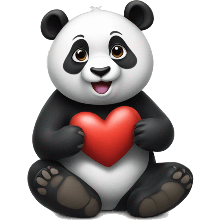 Panda making a heart emoji