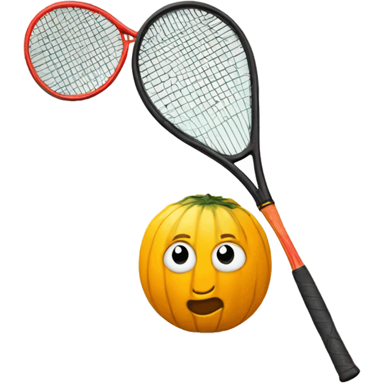 squash ball with squash racket emoji