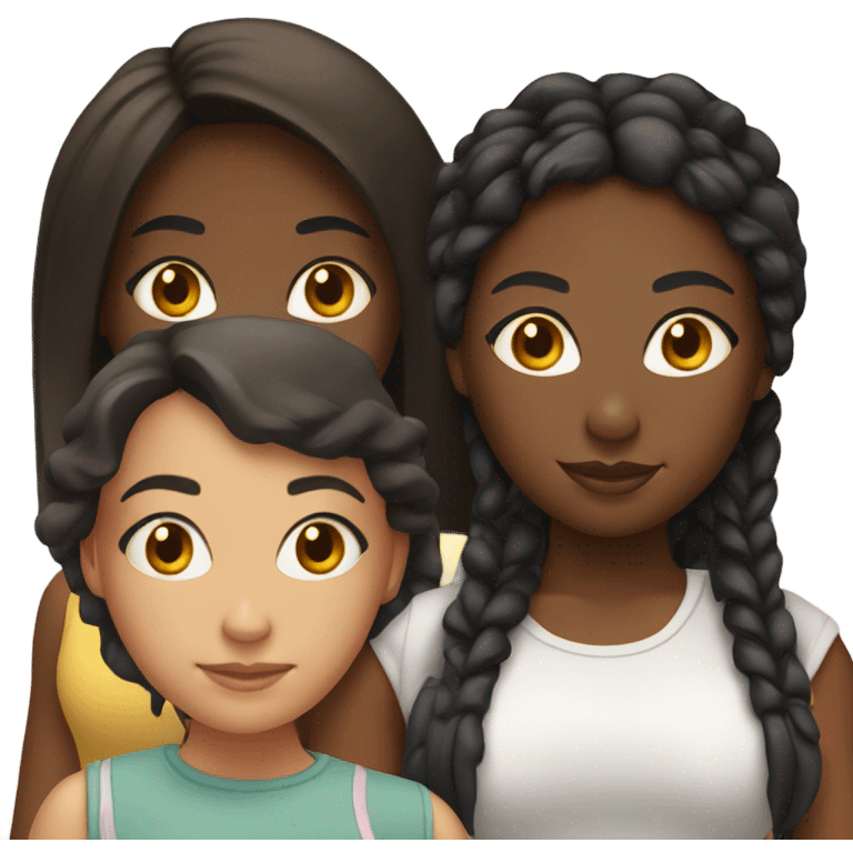 3 black fat gorls and one hispanic white one emoji