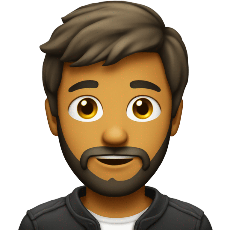 Sleazy young man with beard portrait emoji