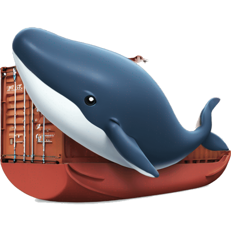 Whale with cargo container emoji