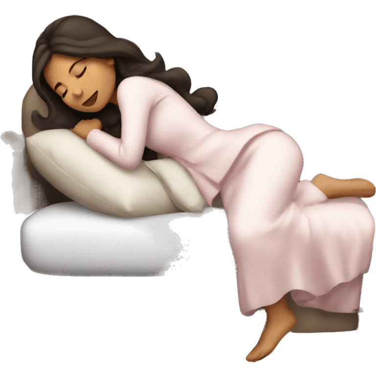 Coquette brunette girl sleeping  emoji