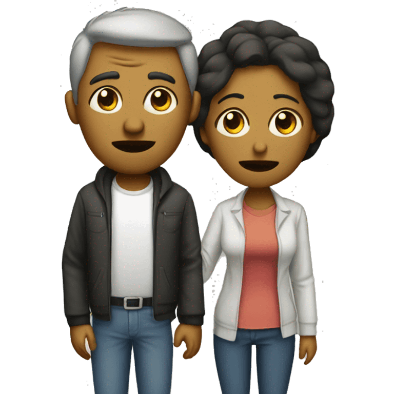 Male and female couple sad losing money emoji