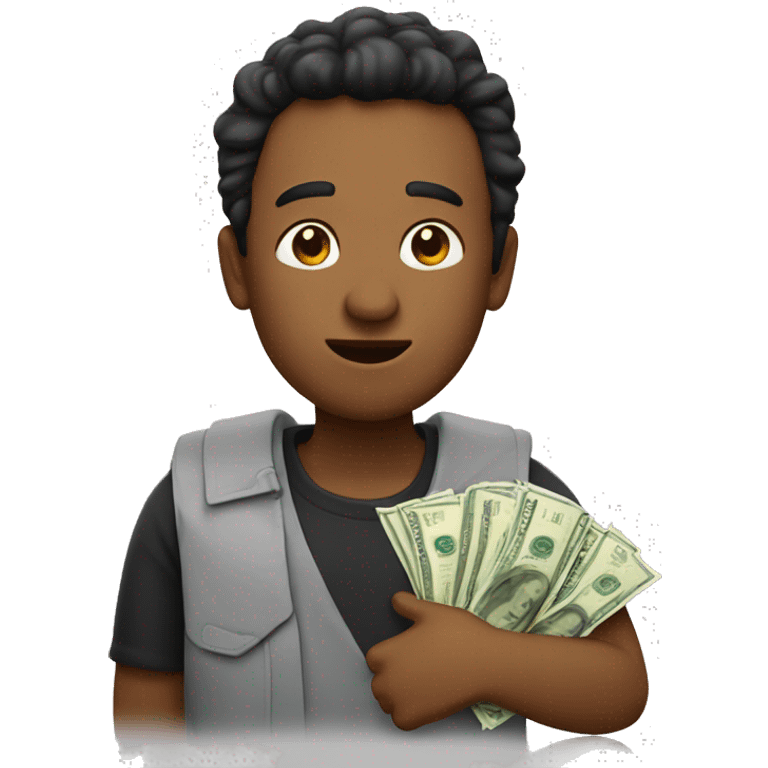 Thef holding money bag emoji