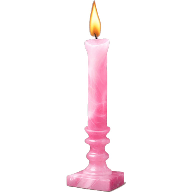 Pink onyx stone candlestick with a little fire inside emoji