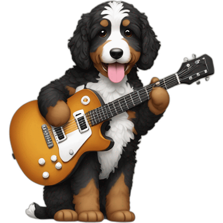 bernedoodle playing guitar emoji