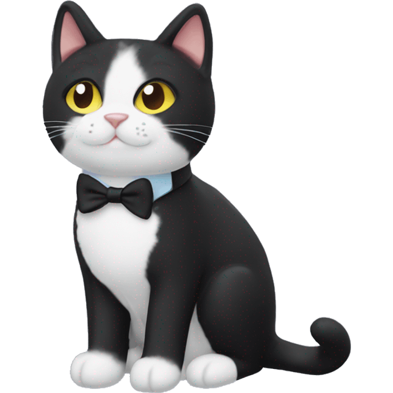 tuxedo cat with lamb plush emoji