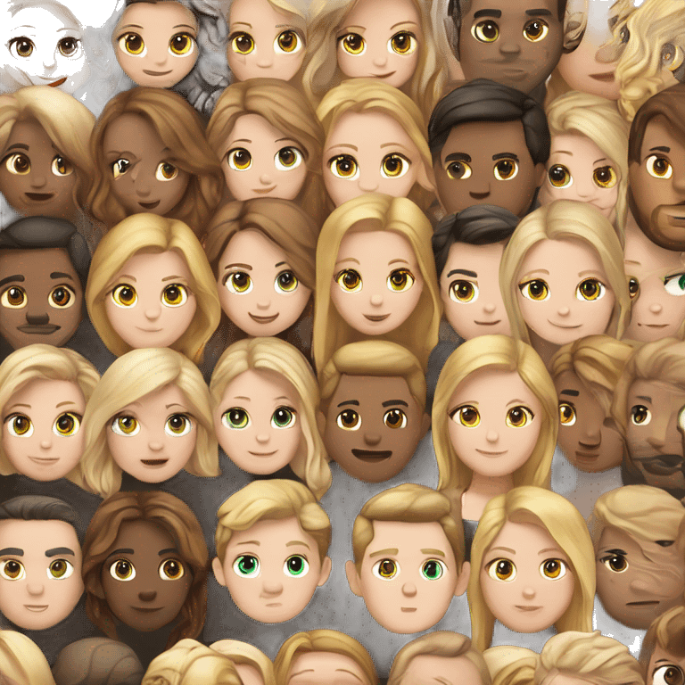 white girl with light brown almost blonde hair. Next to her a white boy with dark brown hair emoji