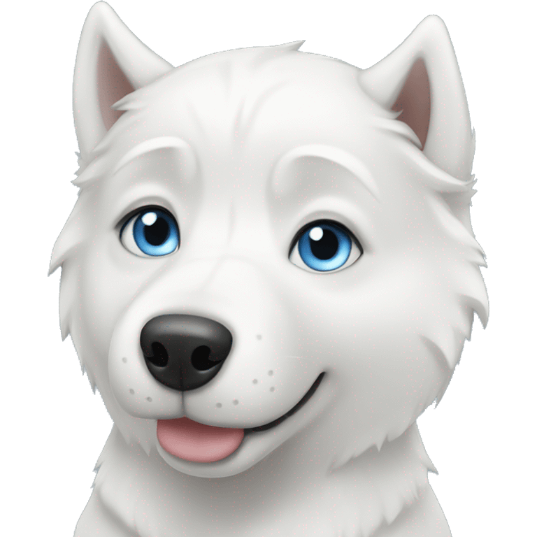 white husky with blue eyes emoji