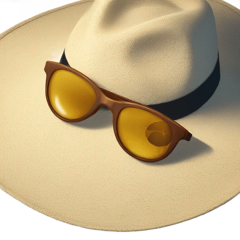 sunglasses near sunhat emoji