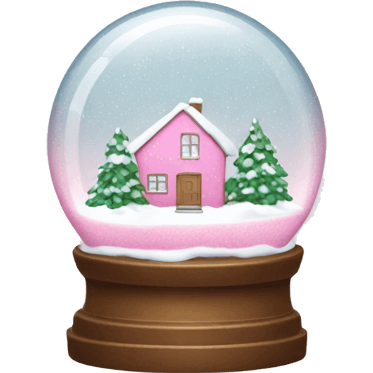 Winter pink snow globe emoji