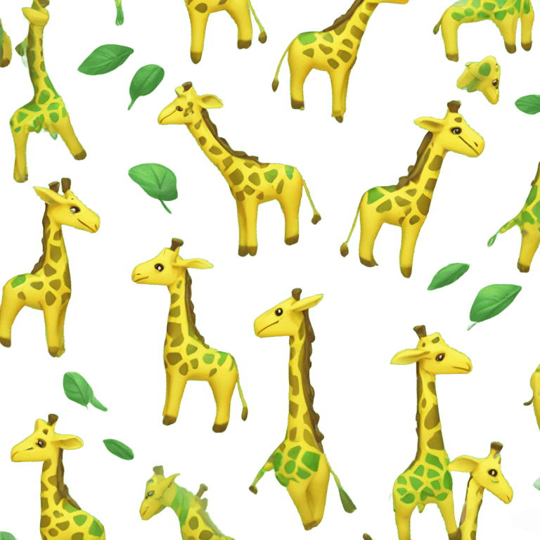 A green and yellow giraffe  emoji