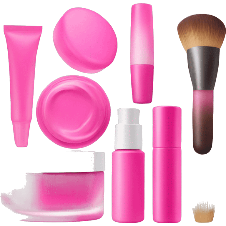 cosmetics in pink emoji